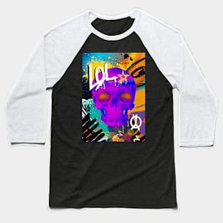 LOL, Skull Graffiti Baseball T-Shirt